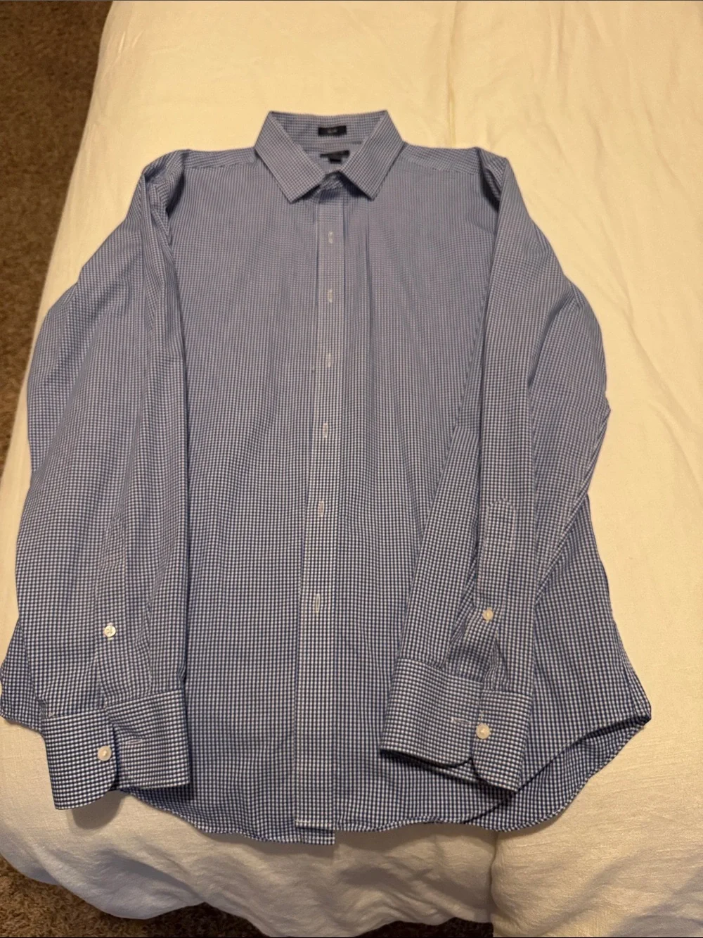 J. Crew Slim-Fit Blue & White Gingham Dress Shirt